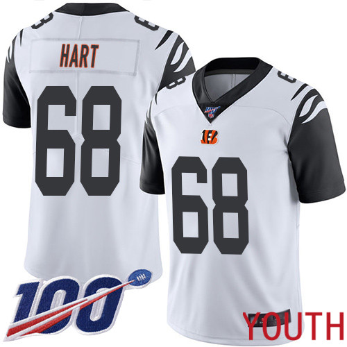 Cincinnati Bengals Limited White Youth Bobby Hart Jersey NFL Footballl #68 100th Season Rush Vapor Untouchable->youth nfl jersey->Youth Jersey